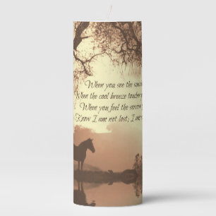 Spiritual Memorial Candle with Horse and Oak Tree