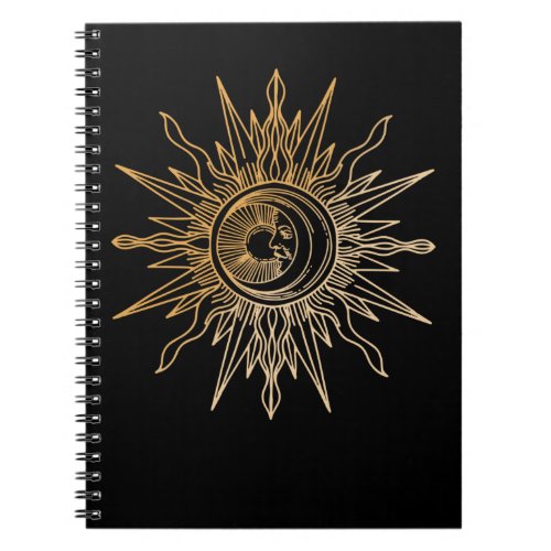 Spiritual Moon Crescent Astronomy Sun Notebook