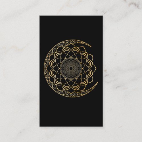 Spiritual Moon Mandala Lotus Luna Art Business Card