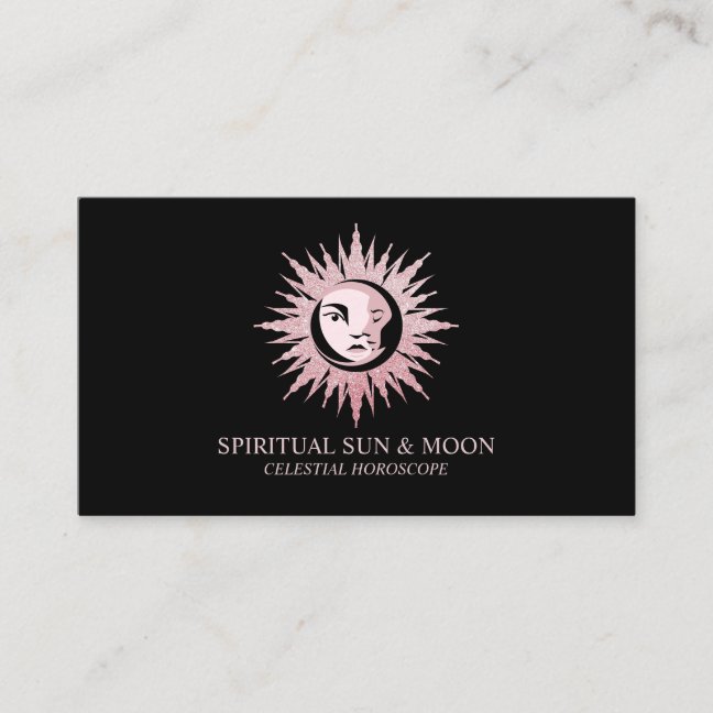 Spiritual Moon Sun Celestial Astrology Business Card
