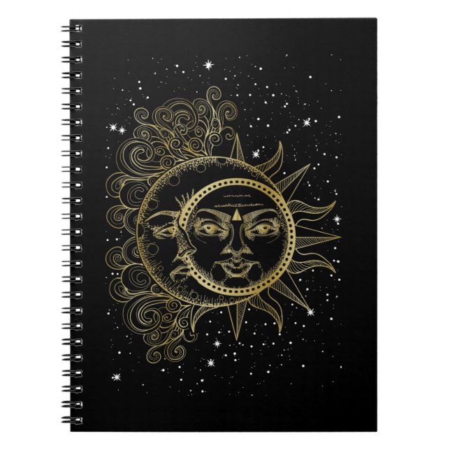 Spiritual Moon Sun Luna Aesthetic Stars Notebook (Front)