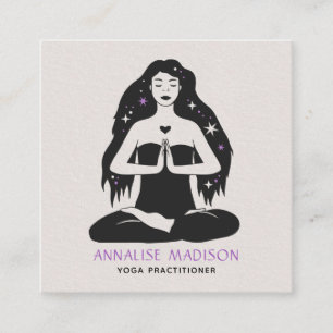 Spiritual Mystic Celestial Meditation Yoga Square Business Card