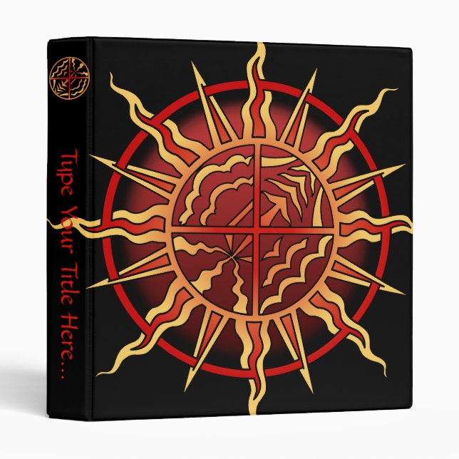 Spiritual Native Art Binder Personalized Sun Album (Front/Spine)
