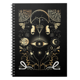 Mystical Cat Journal for Women and Men, Celestial Cat Notebook, Zodiac  Cat Journal Cute