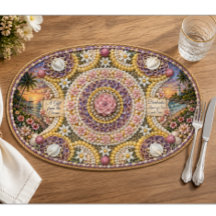 Spiritual Nautilus Ocean Goddess Art place mat