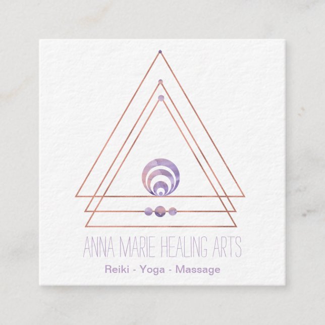 Spiritual New Age and Metaphysical | Purple Square Business Card (Front)