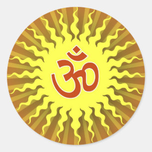 Spiritual Om Design Classic Round Sticker