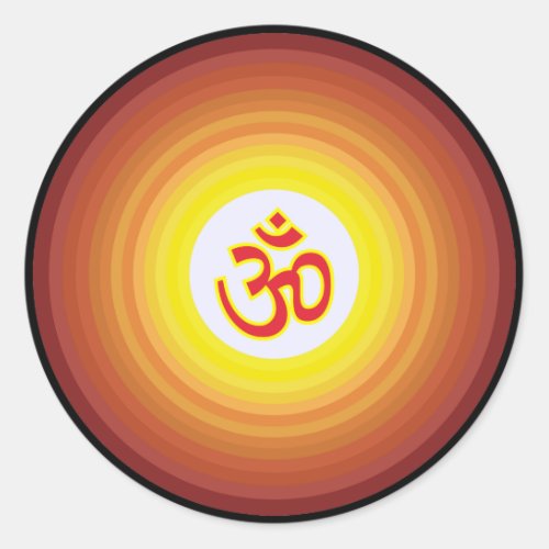 Spiritual Om Design Classic Round Sticker