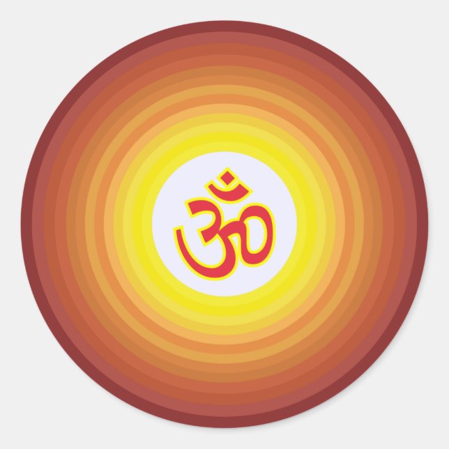 Spiritual Om Design Classic Round Sticker (Front)