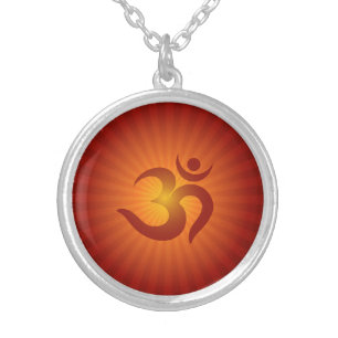 Spiritual OM Design Silver Plated Necklace