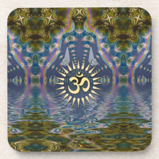 Spiritual Om Fractal Chakra Art Six Drink Coaster
