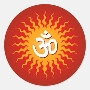 Spiritual Om Sign Classic Round Sticker
