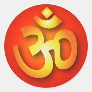 Spiritual Om Sign Classic Round Sticker