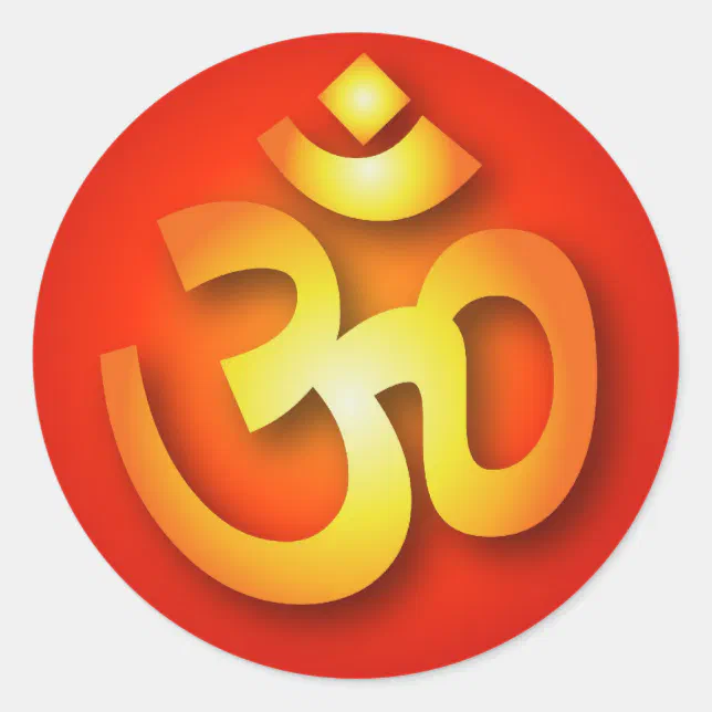 Spiritual Om Sign Classic Round Sticker | Zazzle