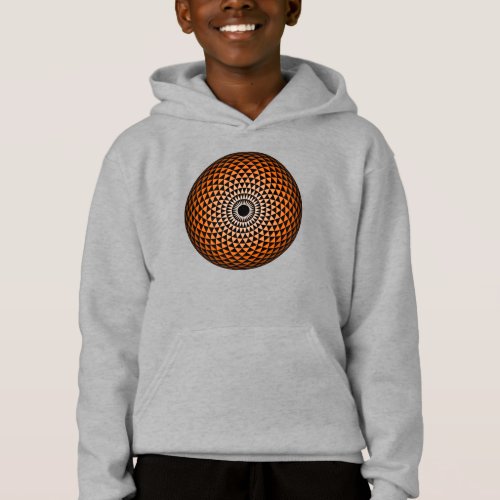 Spiritual Orange Black Mandala Geometric Oriental Hoodie