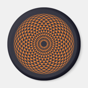 Spiritual Orange Gray Mandala Geometric Vector Art Magnet