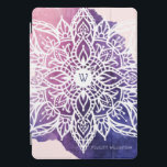 Spiritual Organic & Geometric Mandala Watercolor iPad Pro Cover<br><div class="desc">We've designed this spiritual mandala tablet cover. The Design features our own hand drawn intricate mandala that combines a beautiful pink and purple watercolor wash background. The mandala is created with floral and natural elements. Customized with your name and initial that is placed in the centre of the mandala design....</div>