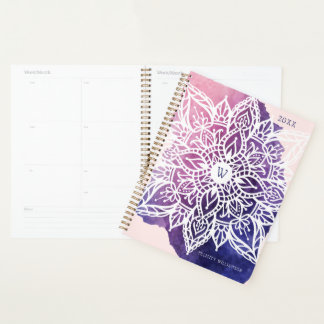 Spiritual Organic & Geometric Mandala Watercolor Planner