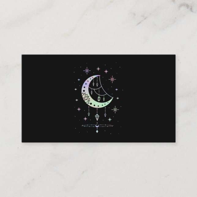 Spiritual Pastel Goth Moon Witchy Business Card (Front)