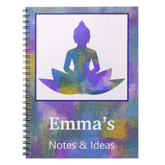 Spiritual Pastel Half Lotus Yoga Personal Notebook (Front)