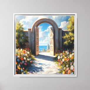 Spiritual Path Doorway 12x12  Positive Intentions  Canvas Print
