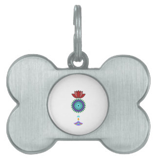 Spiritual pendant with lotus flower pet ID tag