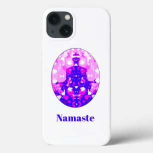 Spiritual Pink Sitting Yoga Pose Namaste iPhone 13 Case