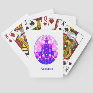 Spiritual Pink Sitting Yoga Pose Namaste Poker Cards