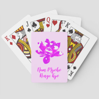 Spiritual Pink & White Symetry Lotus Flower Poker Cards