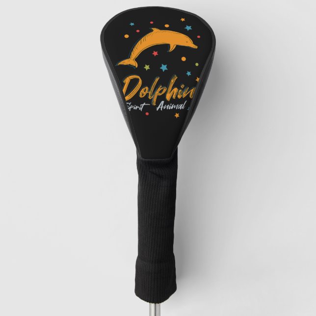 Spiritual power animal dolphin, spirit animal golf head cover (Front)