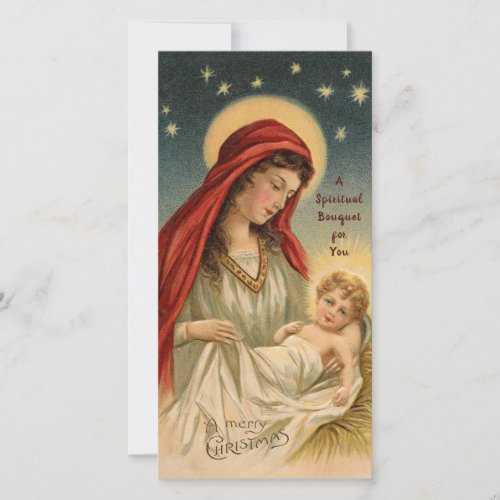 Spiritual Prayer Bouquet Catholic Religious Holiday Card