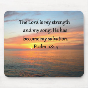 SPIRITUAL PSALM 118:14 SUNRISE PHOTO DESIGN MOUSE PAD