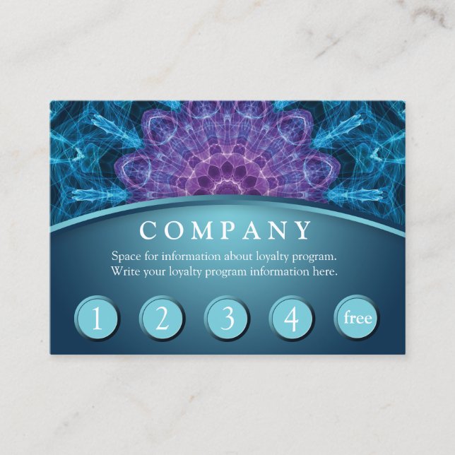 Spiritual Purple Flower Customer Loyalty Card (Front)