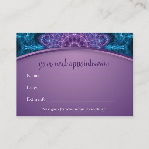 Spiritual Purple Flower Mandala Appointment Card