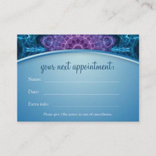 Spiritual Purple Flower Mandala Appointment Card