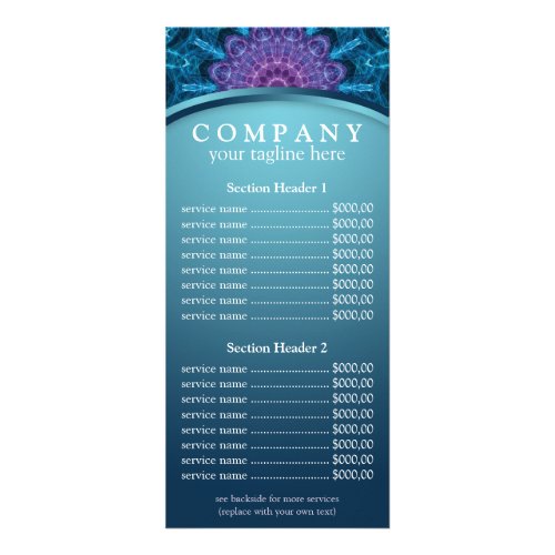 Spiritual Purple Flower mandala price list menu