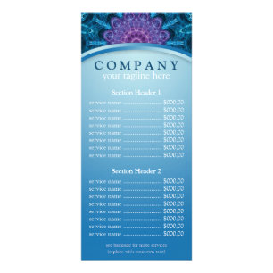 Spiritual Purple Flower mandala price list menu