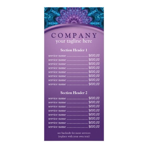 Spiritual Purple Flower mandala price list menu