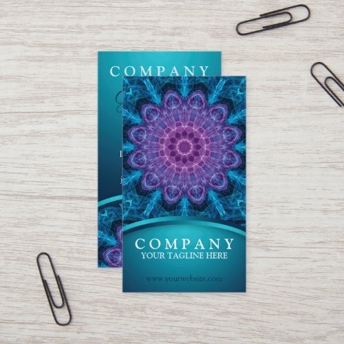 Spiritual purple flower sea of blue business card