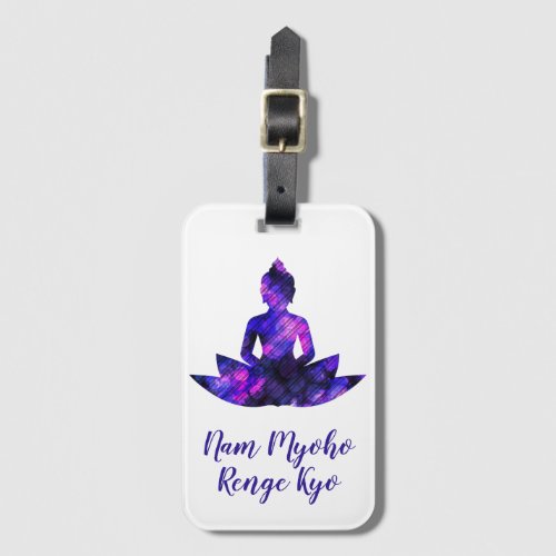 Spiritual Purple Lotus Yoga Nam Myoho Renge Kyo Luggage Tag