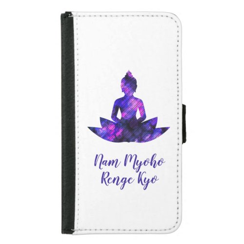 Spiritual Purple Lotus Yoga Nam Myoho Renge Kyo Samsung Galaxy S5 Wallet Case