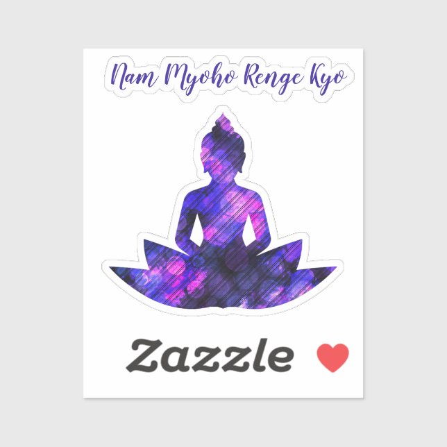 Spiritual Purple Lotus Yoga NamMyohoRengeKyo Seal Sticker (Sheet)