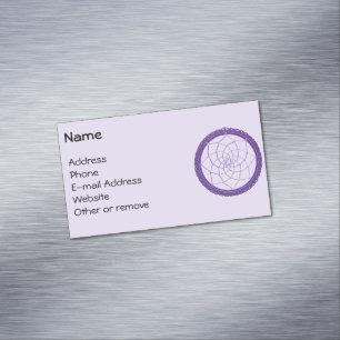 Spiritual Purple Native American Dream Catcher Business Card Magnet