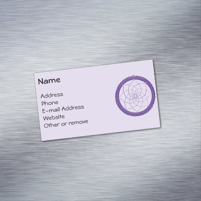 Spiritual Purple Native American Dream Catcher Business Card Magnet (In Situ)