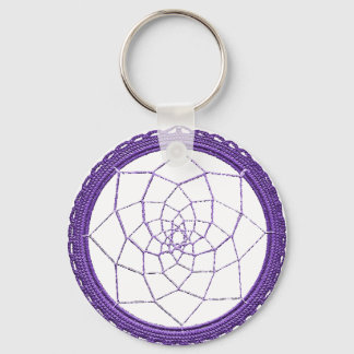 Spiritual Purple Native American Dream Catcher Keychain