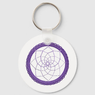 Spiritual Purple Native American Dream Catcher Keychain