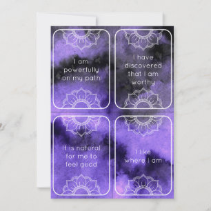 Spiritual Purple Watercolor Affirmation Set Cards