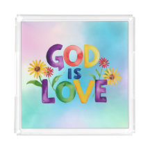 Spiritual Quote God is Love Colorful Modern Design