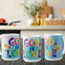Spiritual Quote God is Love Colorful Modern Design