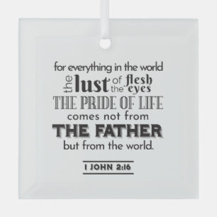 Spiritual Reflection Art - 1 John 2:16 Glass Ornament